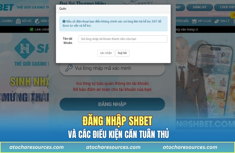 Đăng nhập SHBET và các điều kiện cần tuân thủ