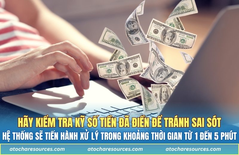 Hãy kiểm tra kỹ số tiền cần nạp để tránh sai sót